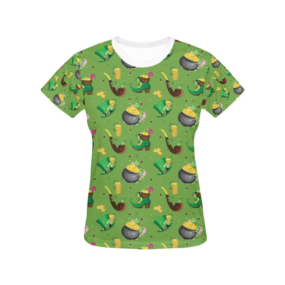 Shamrock Saint Patrick's Day Print Design LKS306 Women's  T-shirt