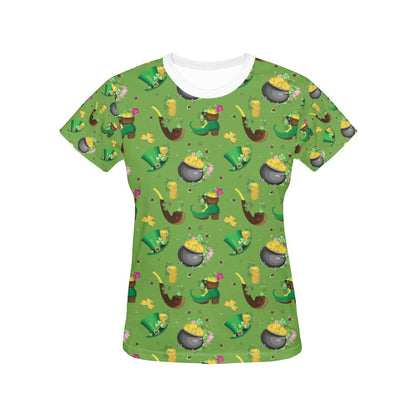 Shamrock Saint Patrick's Day Print Design LKS306 Women's  T-shirt