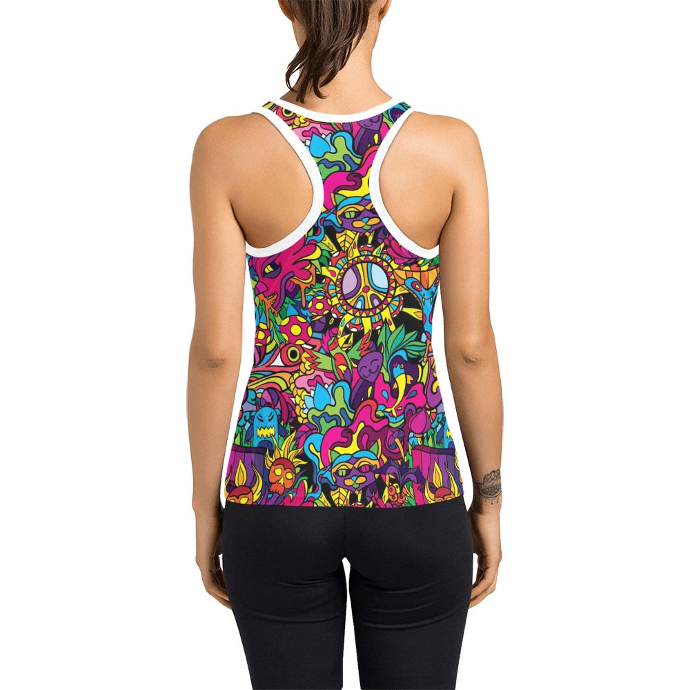 Trippy Print Design LKS304 Women's Racerback Tank Top