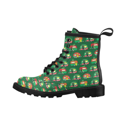 Camper Camping Christmas Themed Print Women's Boots