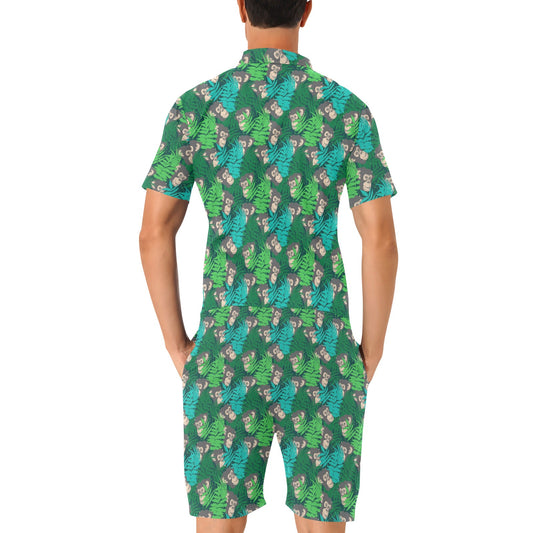 Chimpanzee Pattern Print Design 01 Men's Romper