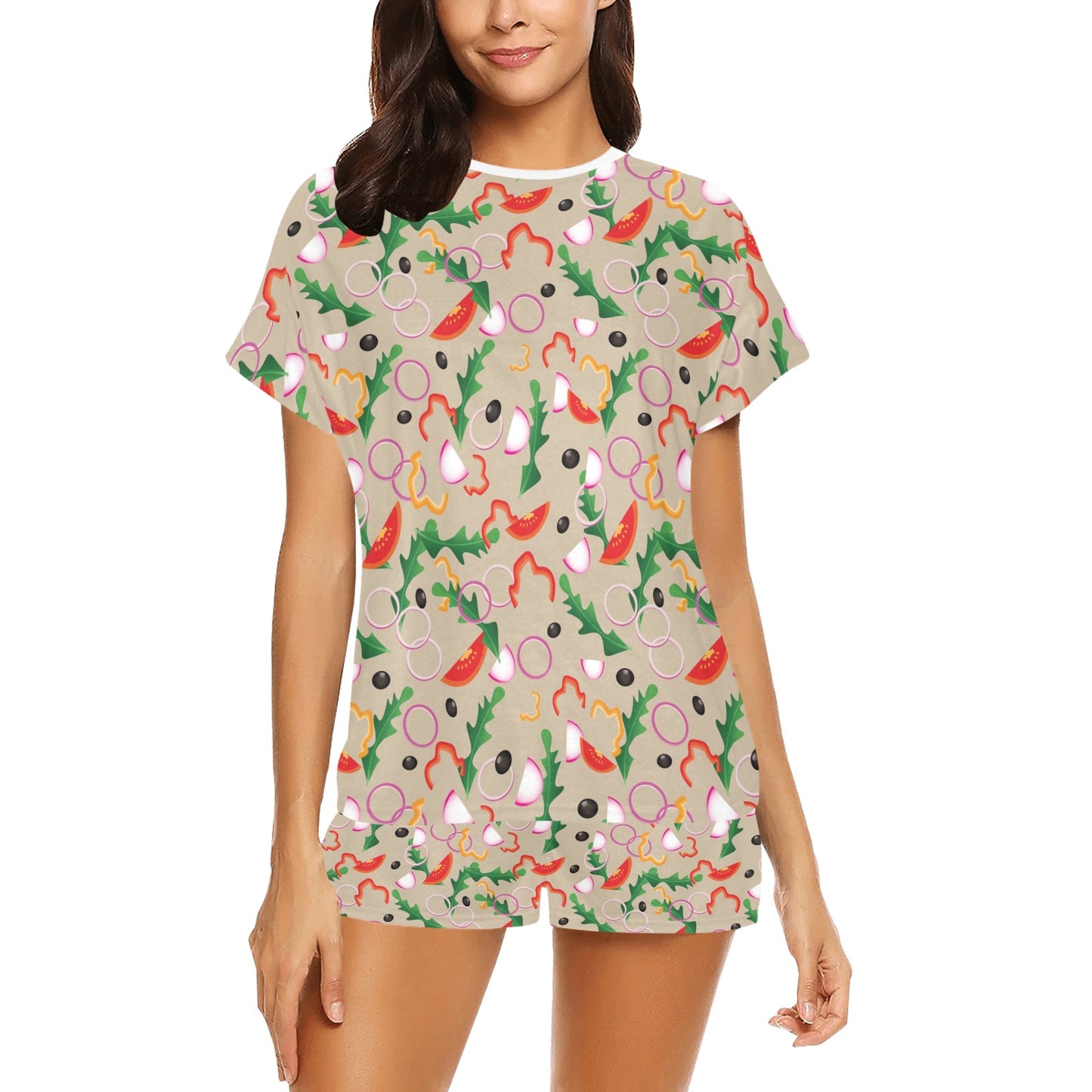 Salad Print Design LKS303 Women's Short Pajama Set
