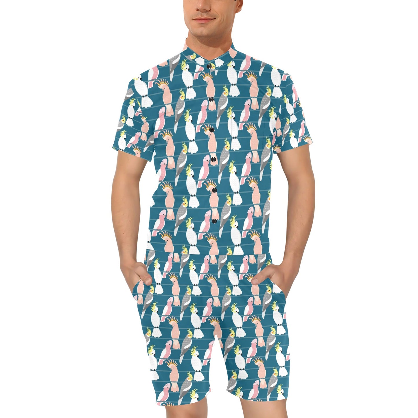Cockatoo Print Design LKS401 Men's Romper