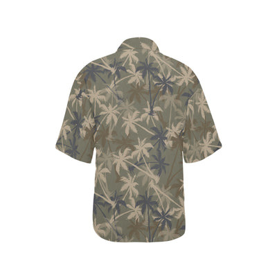 Palm Tree camouflage Women's Hawaiian Shirt