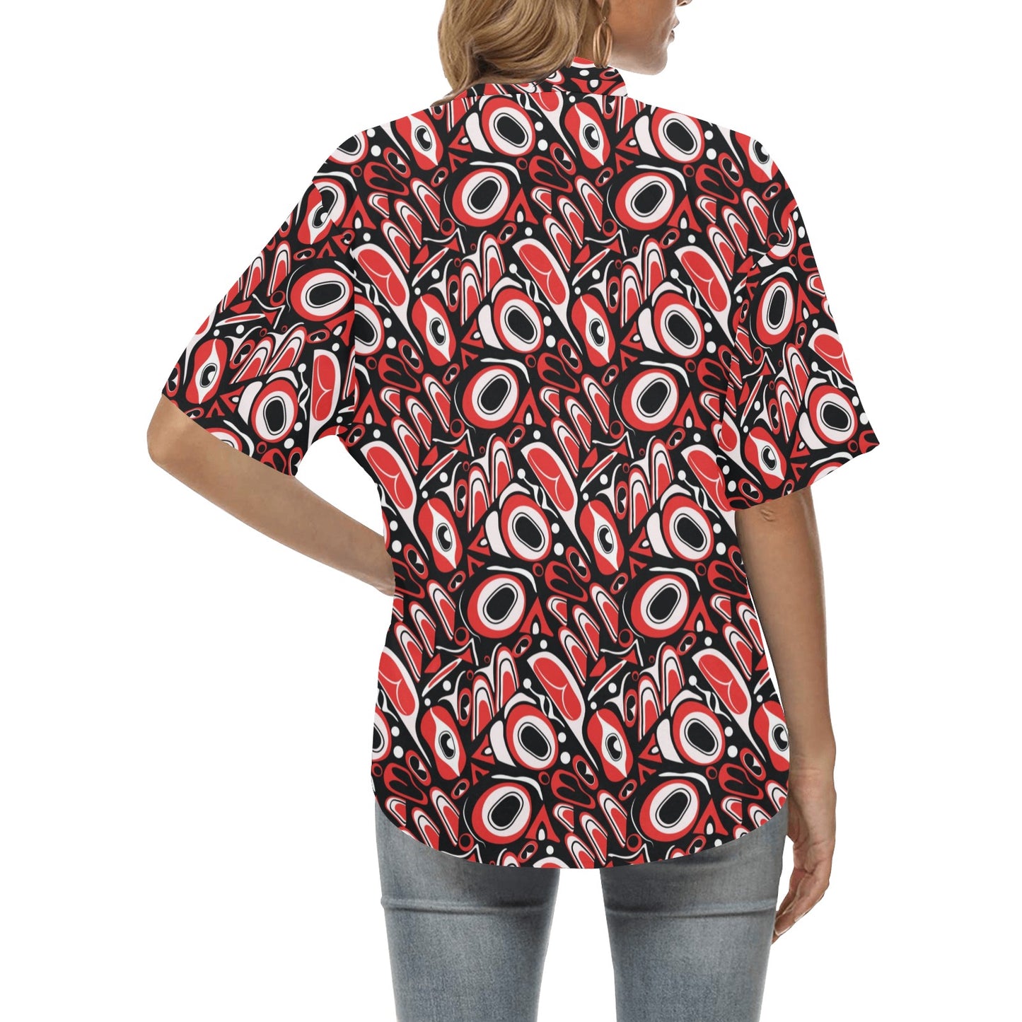 Totem Pole Texture Design Women's Hawaiian Shirt