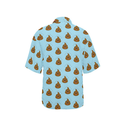 Poop Emoji Pattern Print Design A03 Women's Hawaiian Shirt