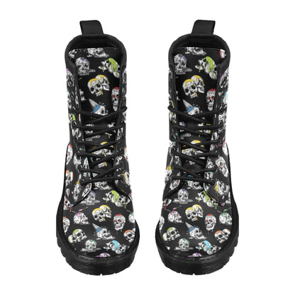 Skull Print Design LKS3013 Women's Boots