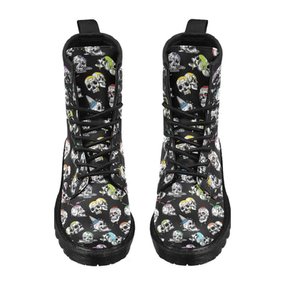 Skull Print Design LKS3013 Women's Boots