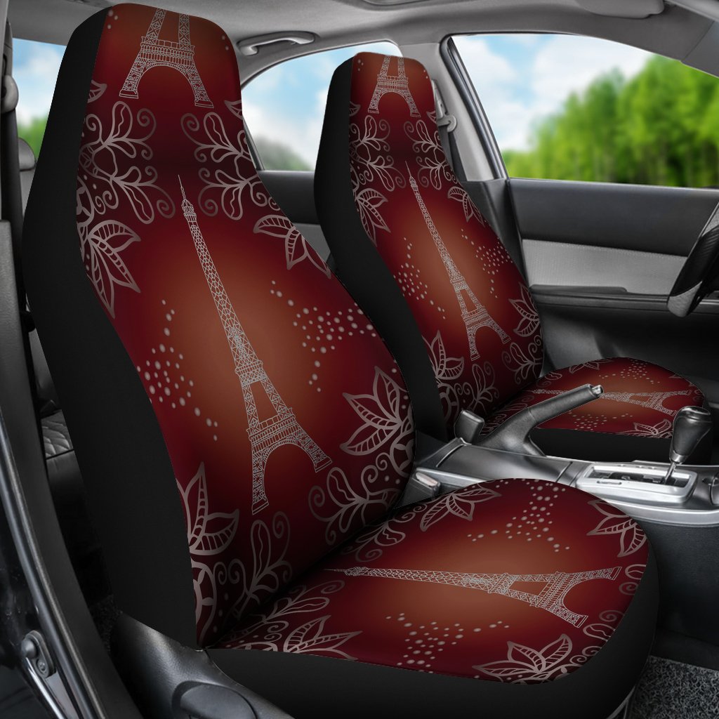 Eiffel Tower Drawing Print Universal Fit Car Seat Covers