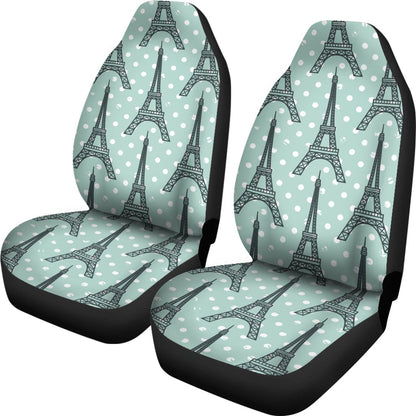 Eiffel Tower Polka Dot Print Universal Fit Car Seat Covers