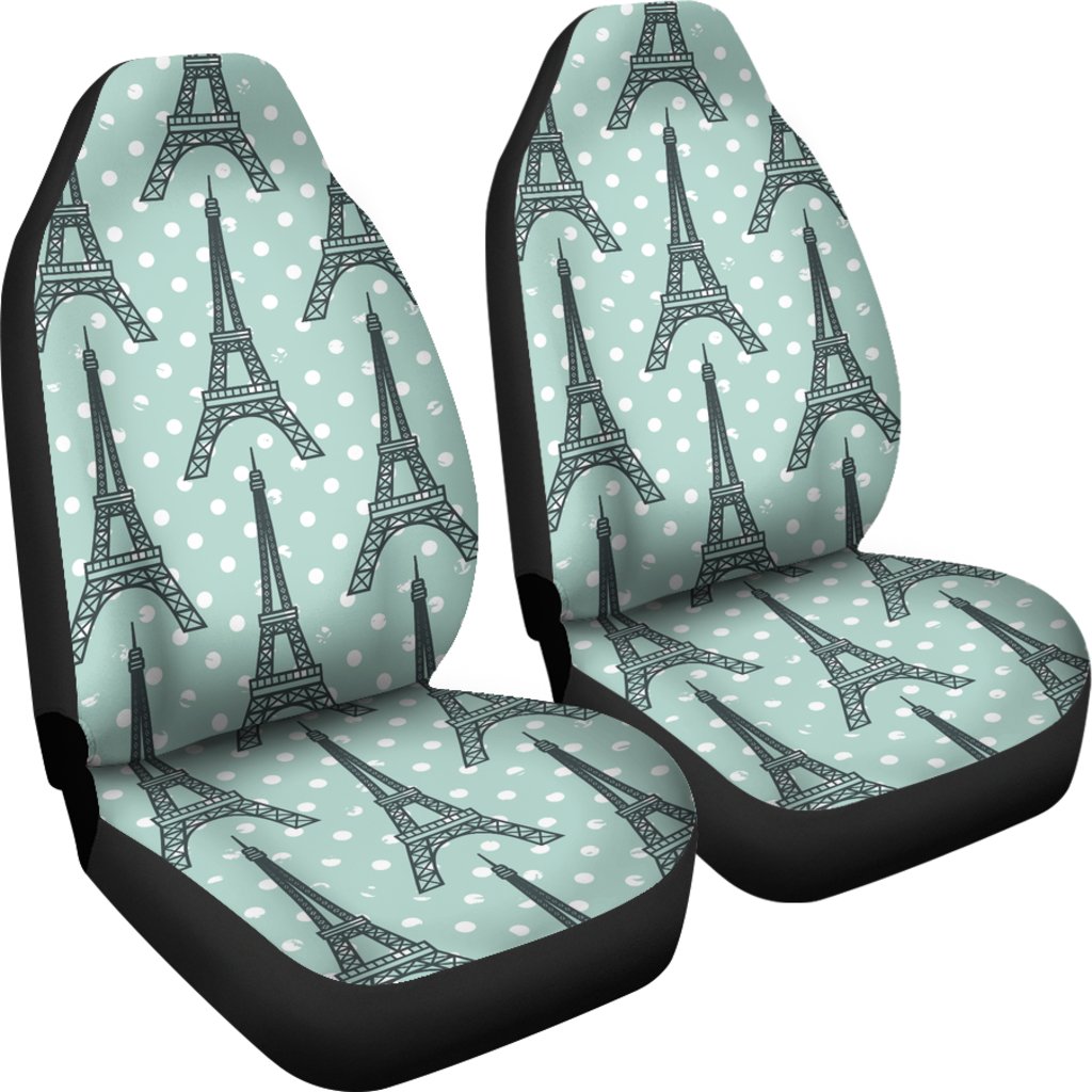 Eiffel Tower Polka Dot Print Universal Fit Car Seat Covers