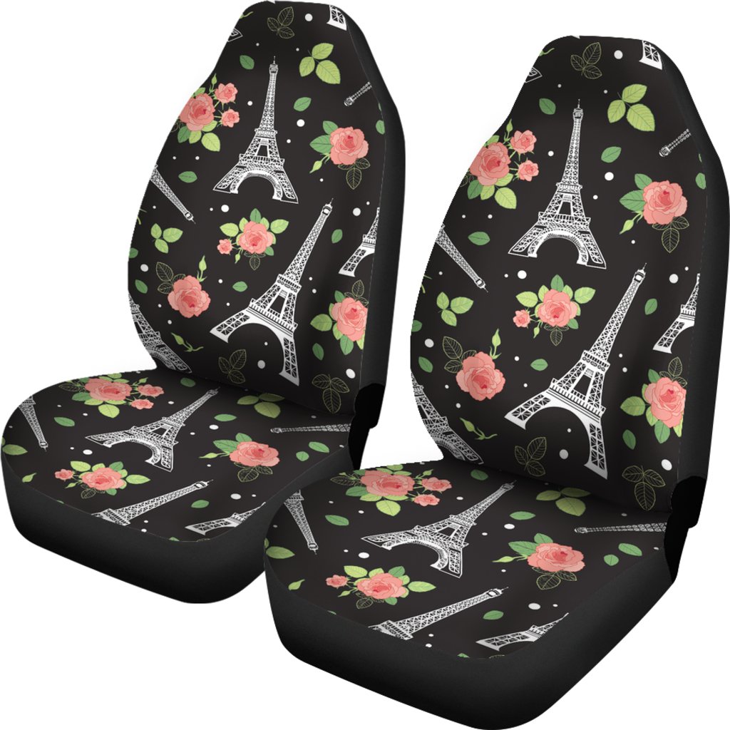 Eiffel Tower Rose Print Universal Fit Car Seat Covers