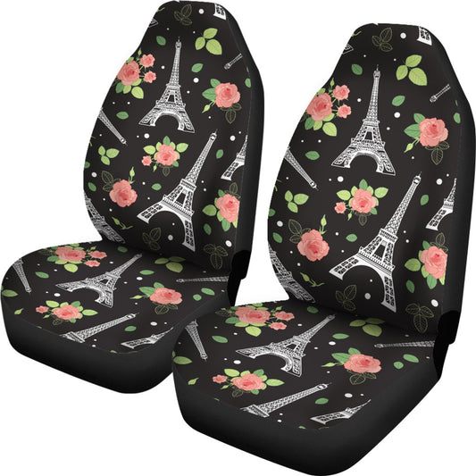 Eiffel Tower Rose Print Universal Fit Car Seat Covers