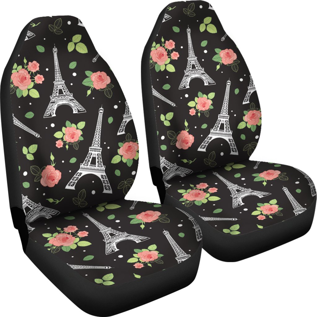 Eiffel Tower Rose Print Universal Fit Car Seat Covers