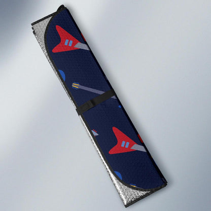 Electric Guitar Pattern Print Design 01 Car Sun Shade-JORJUNE.COM