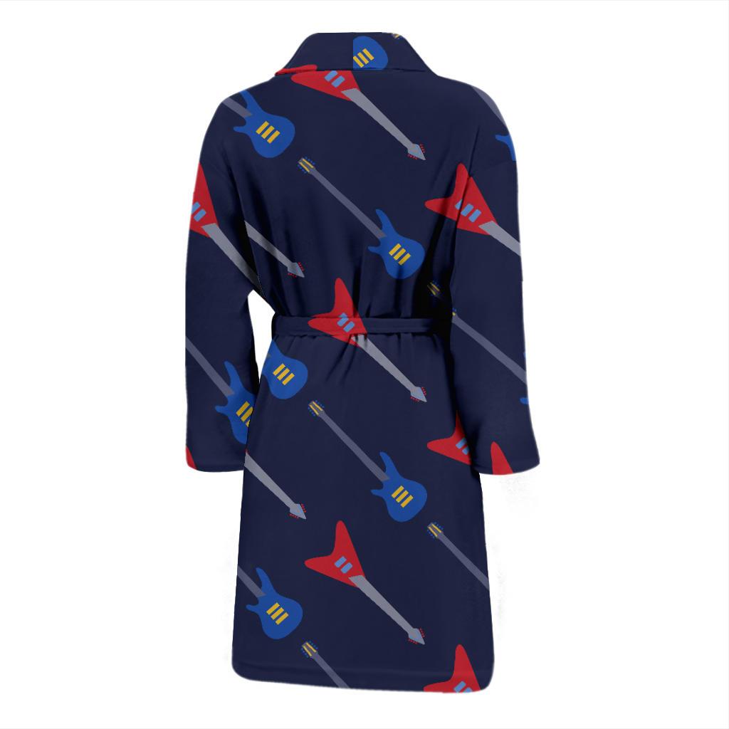 Electric Guitar Pattern Print Design 01 Men Bathrobe-JORJUNE.COM