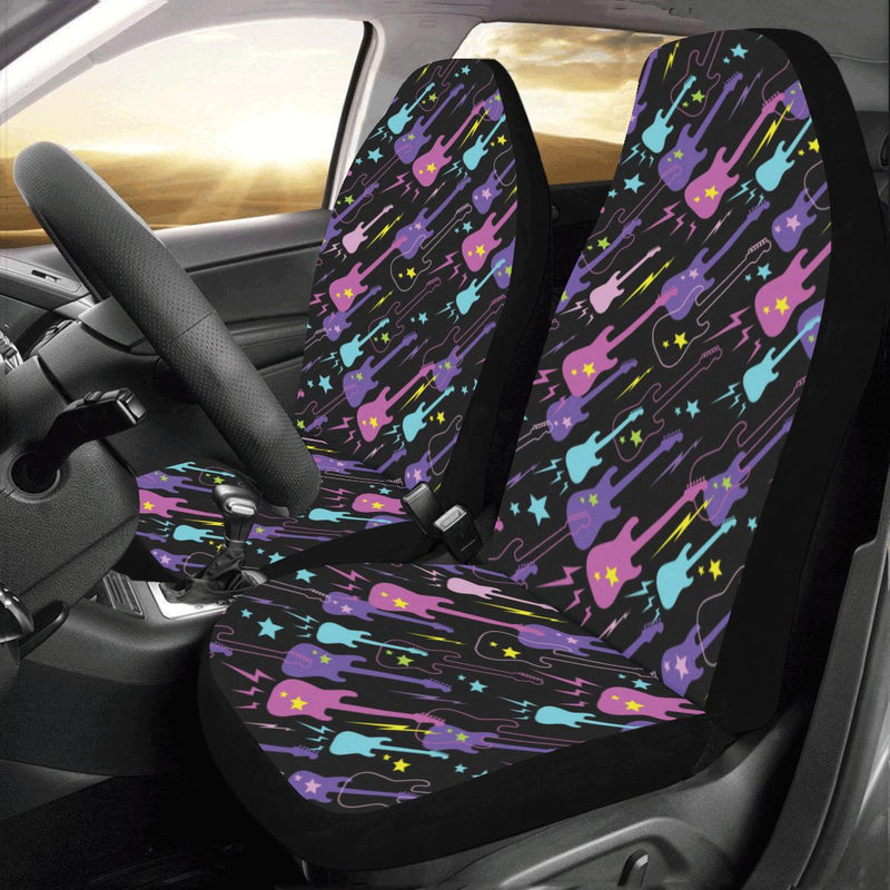 Electric Guitar Pattern Print Design 02 Car Seat Covers (Set of 2)-JORJUNE.COM