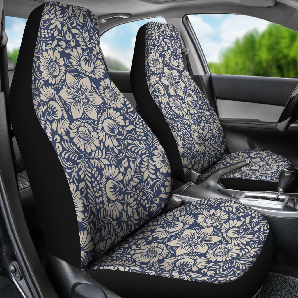 Elegant Floral Print Pattern Universal Fit Car Seat Covers
