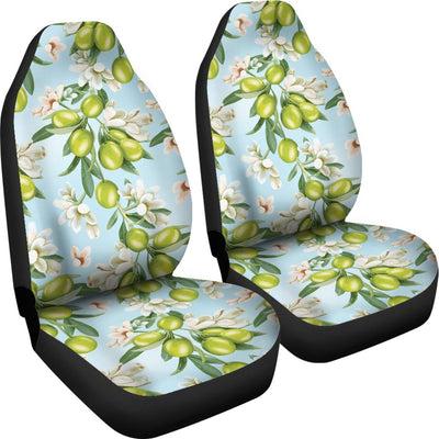 Elegant Olive Floral Print Universal Fit Car Seat Covers