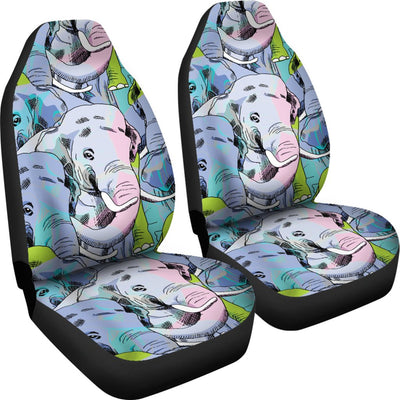 Elephant Art color Print Pattern Universal Fit Car Seat Covers