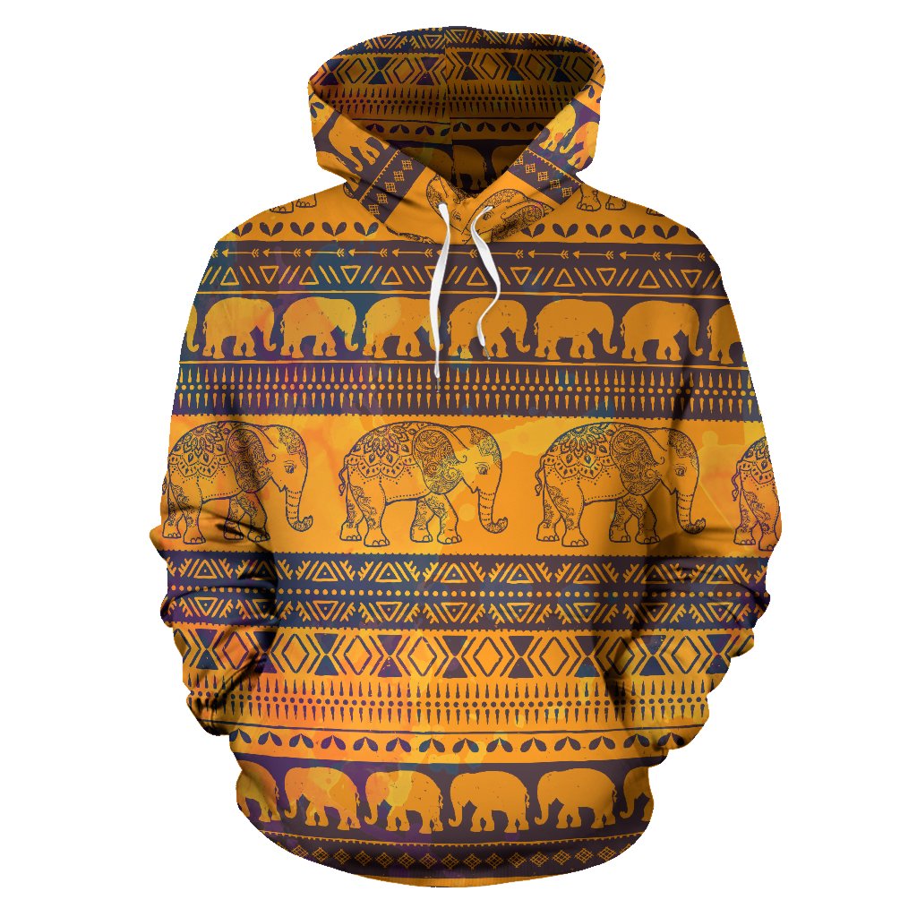Elephant Aztec All Over Print Hoodie
