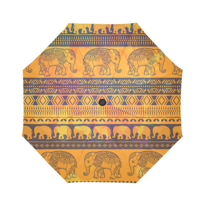 Elephant Aztec Automatic Foldable Umbrella