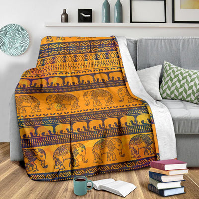 Elephant Aztec Fleece Blanket