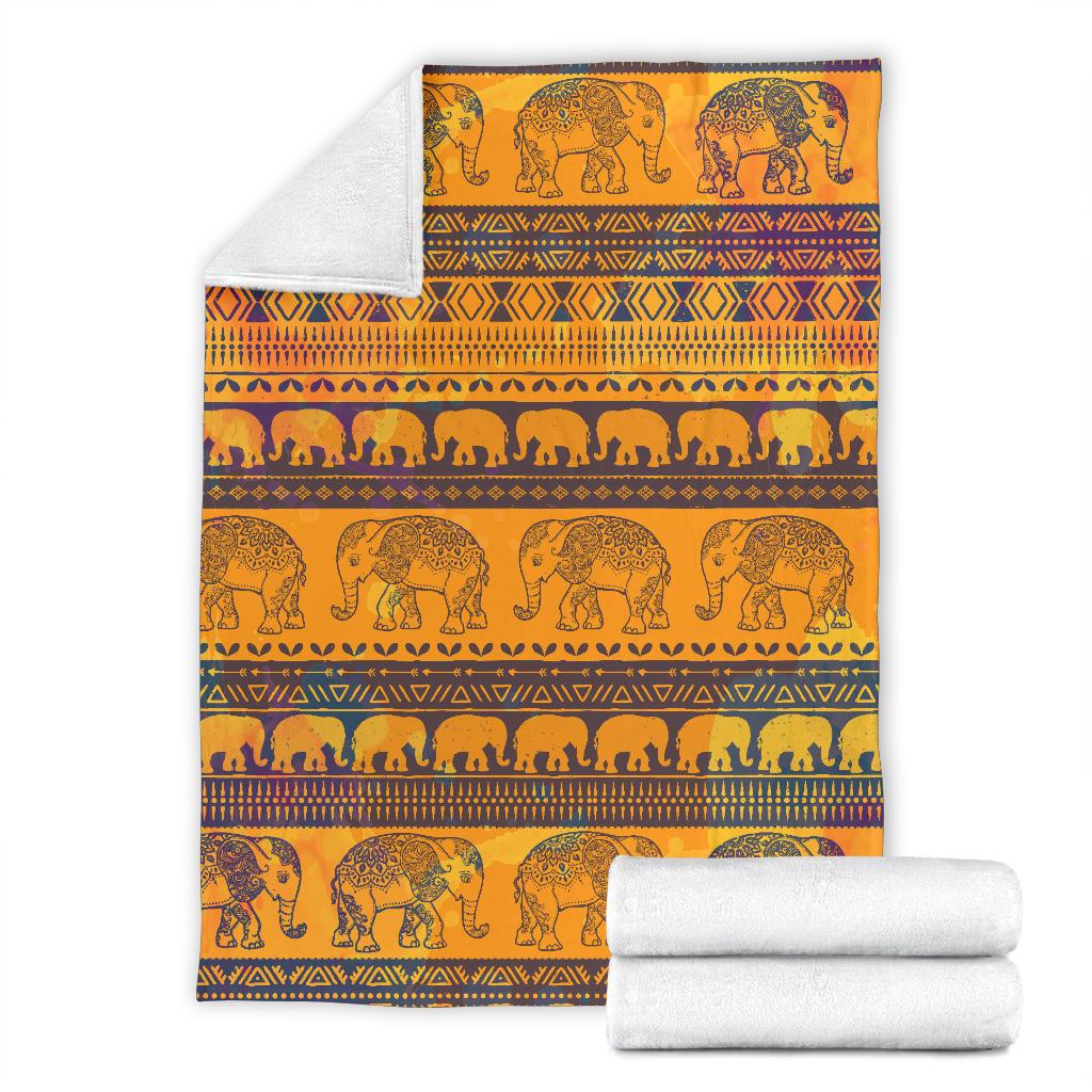 Elephant Aztec Fleece Blanket