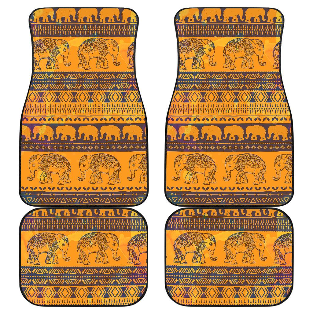 Elephant Aztec Front and Back Car Floor Mats