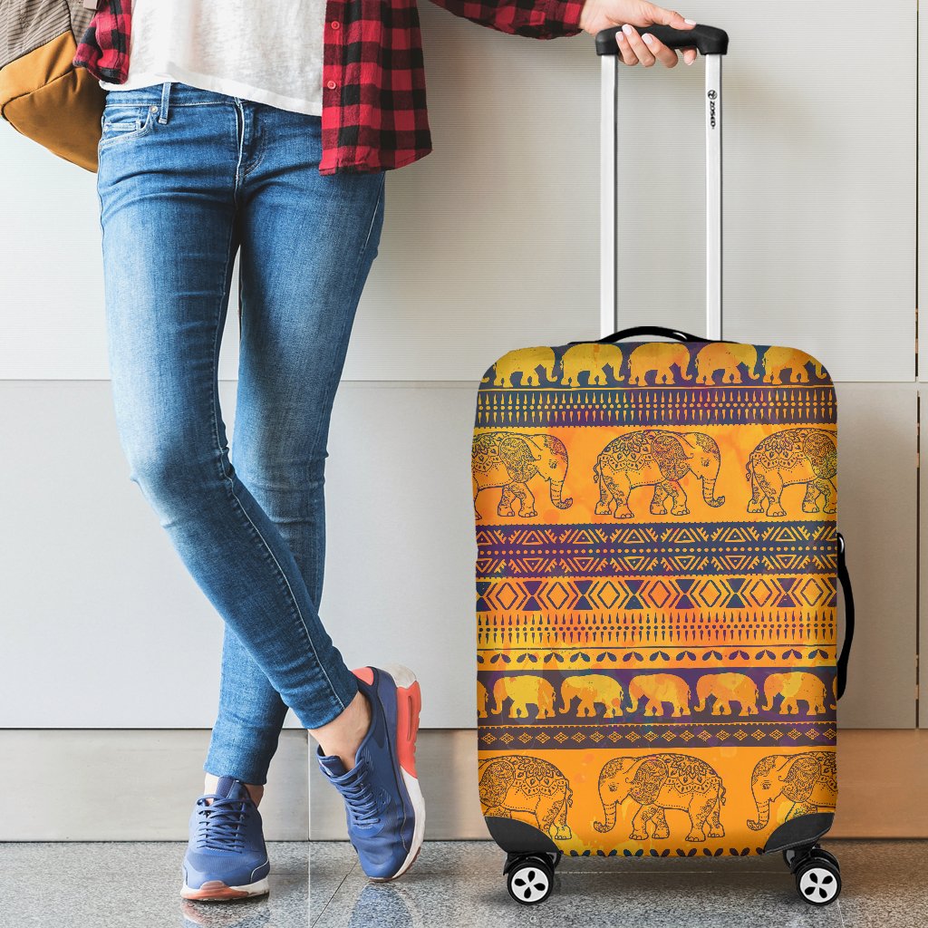 Elephant Aztec Luggage Cover Protector