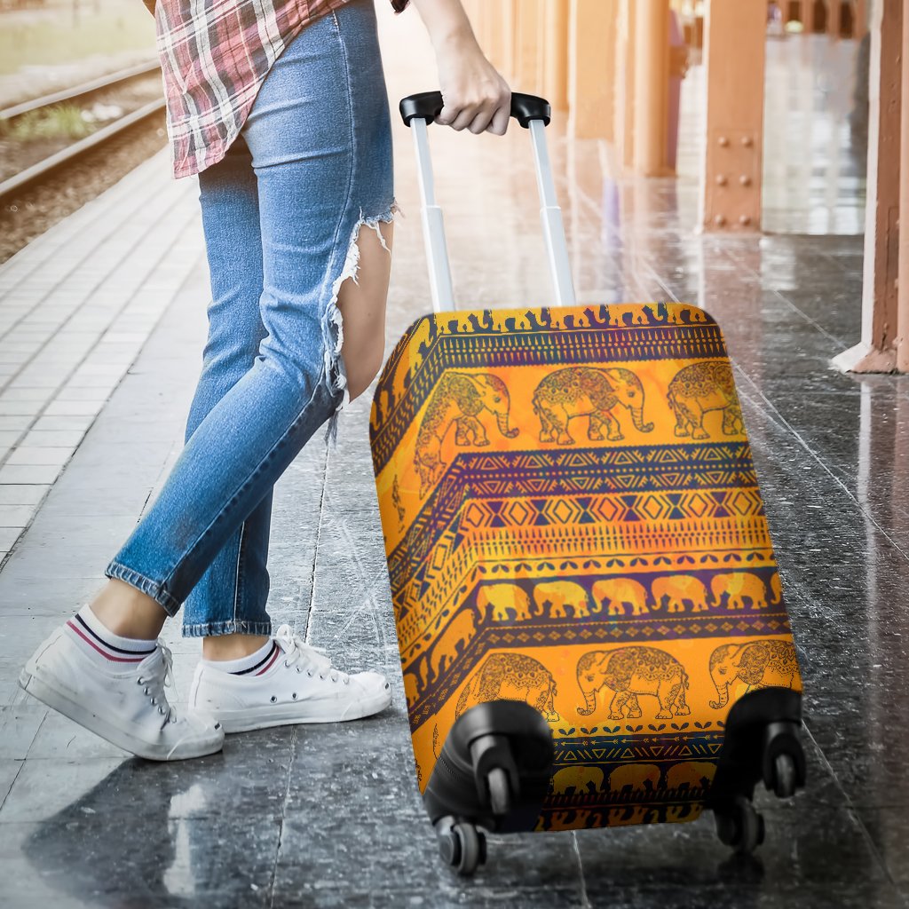 Elephant Aztec Luggage Cover Protector