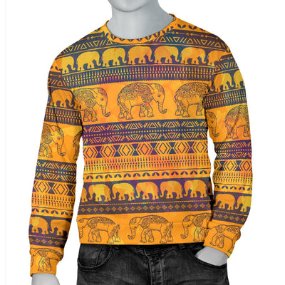 Elephant Aztec Men Crewneck Sweatshirt