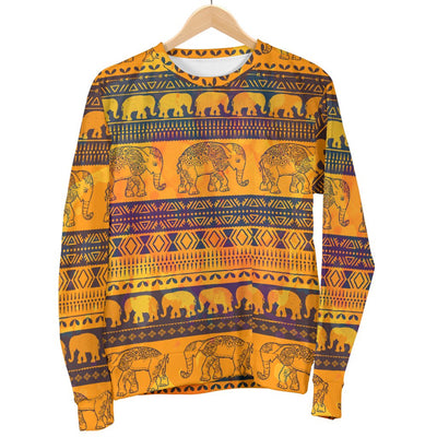 Elephant Aztec Men Crewneck Sweatshirt