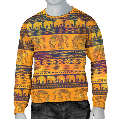 Elephant Aztec Men Crewneck Sweatshirt