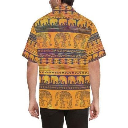 Elephant Aztec Men Hawaiian Shirt