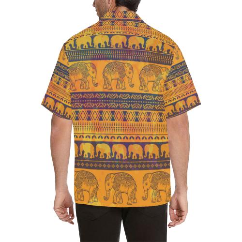 Elephant Aztec Men Hawaiian Shirt