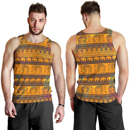 Elephant Aztec Men Tank Top