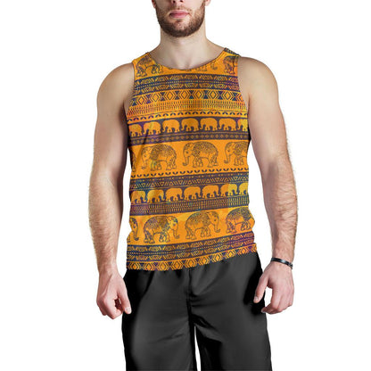 Elephant Aztec Men Tank Top