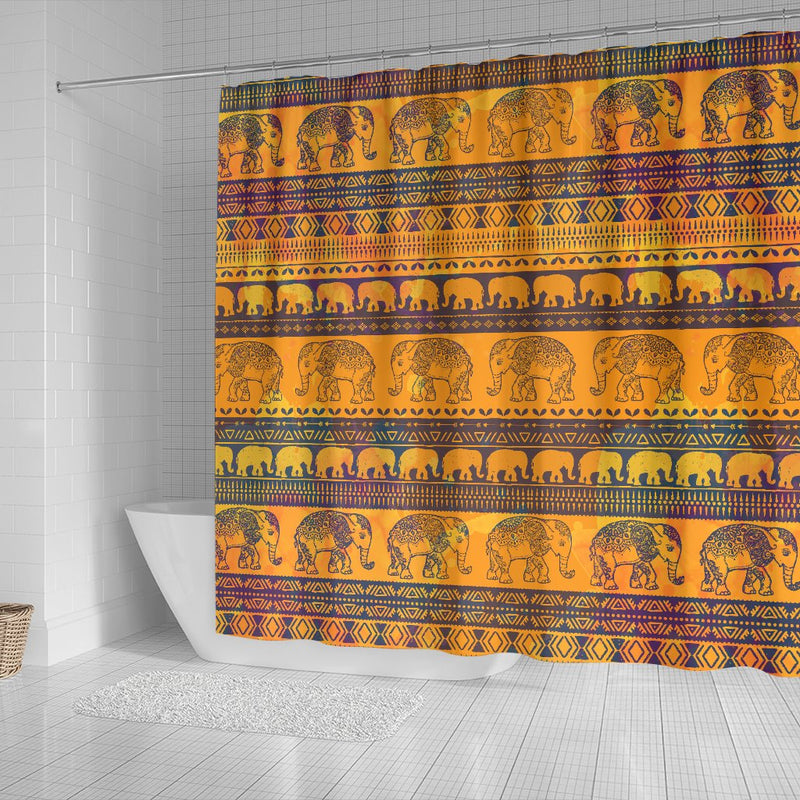 Elephant Aztec Shower Curtain