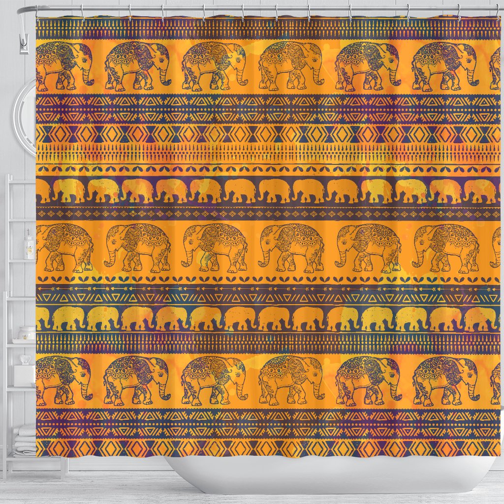 Elephant Aztec Shower Curtain