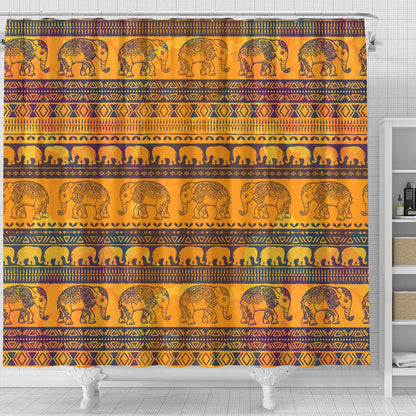 Elephant Aztec Shower Curtain