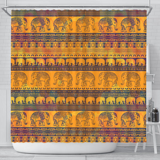 Elephant Aztec Shower Curtain