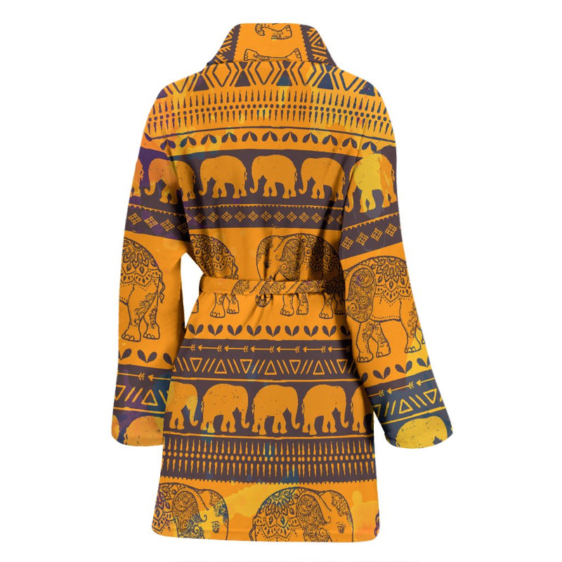 Elephant Aztec Women Bath Robe