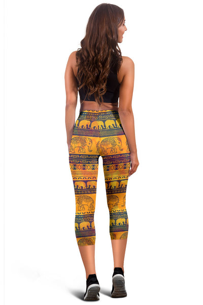 Elephant Aztec Women Capris