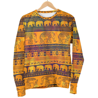 Elephant Aztec Women Crewneck Sweatshirt