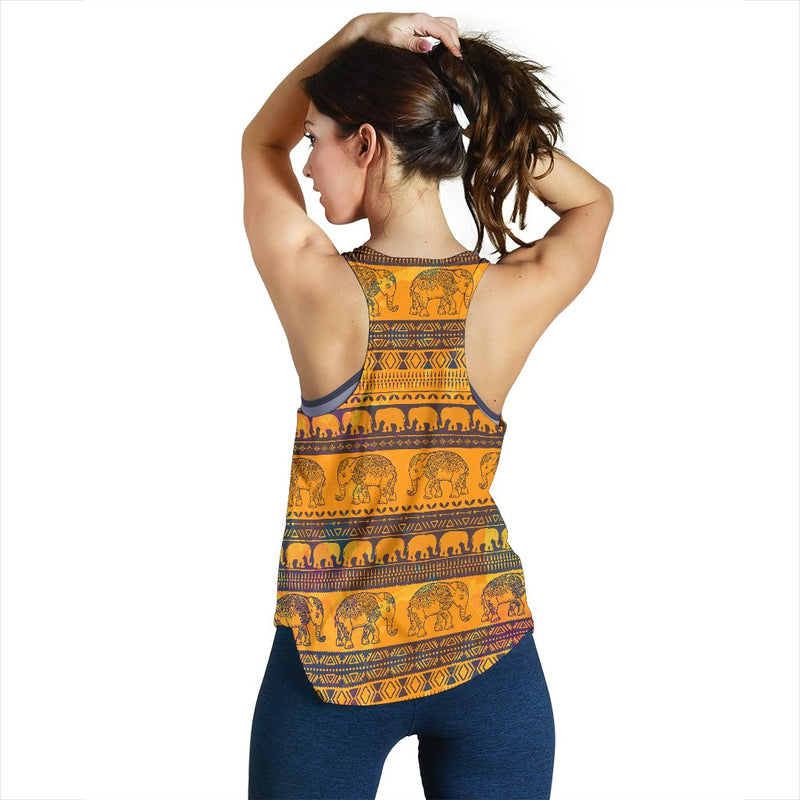 Elephant Aztec Women Racerback Tank Top