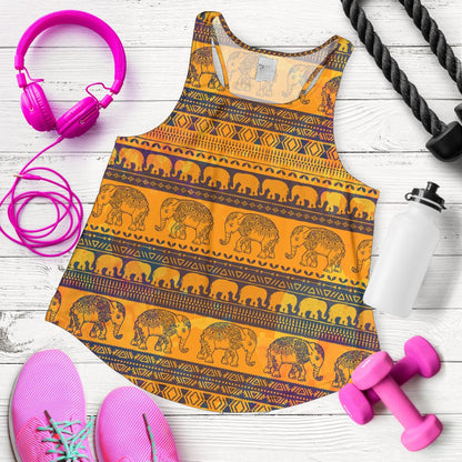 Elephant Aztec Women Racerback Tank Top