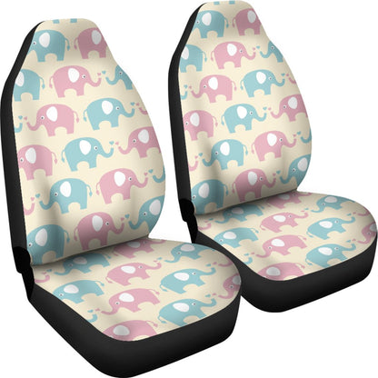 Elephant Baby Pastel Print Pattern Universal Fit Car Seat Covers