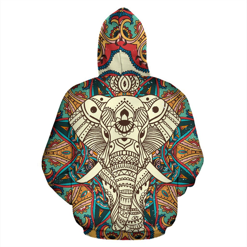 Elephant Colorful Indian All Over Print Hoodie