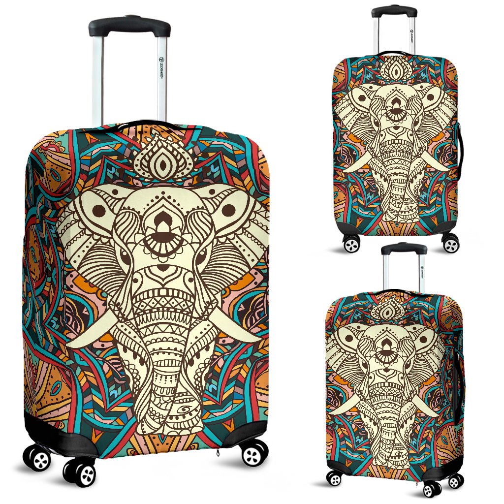 Elephant Colorful Indian Luggage Cover Protector